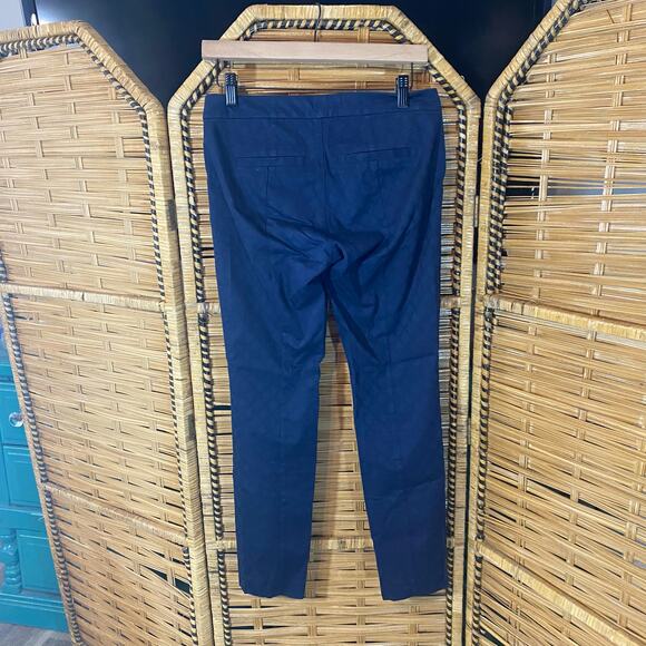 Lilly Pulitzer Navy Jacquard Slim Pants Size 0 Cotton Stretch Trellis Print - Picture 4 of 6